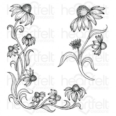 Blossoming Coneflower Cling Stamp Set