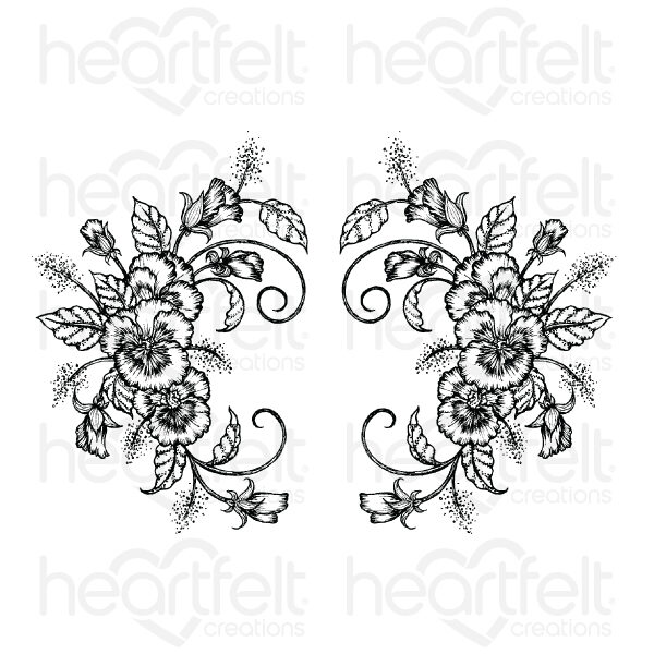 Delicate Pansy Spray Cling Stamp Set