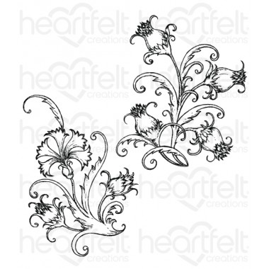 Fanciful Carnation Cling Stamp Set