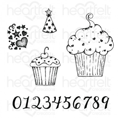 Sprinkled Confetti Cupcakes Cling Stamp Set